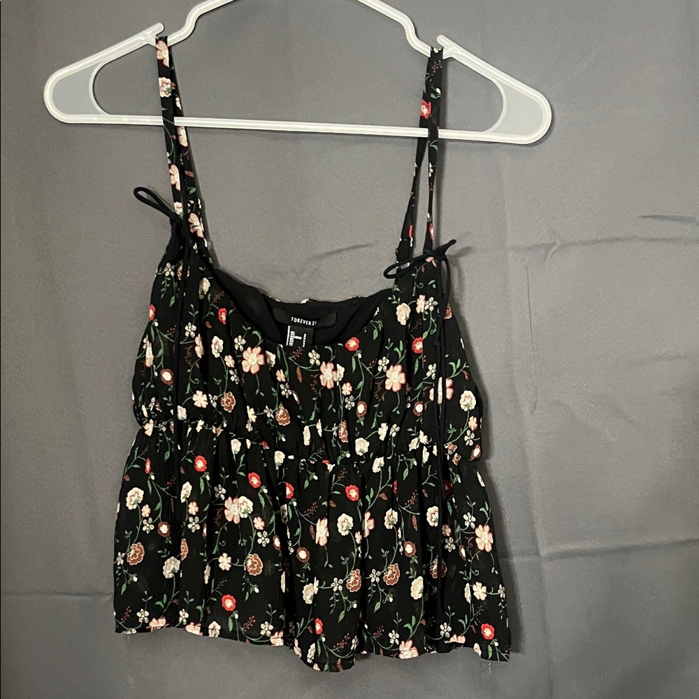 Forever 21 Black Floral Camisole